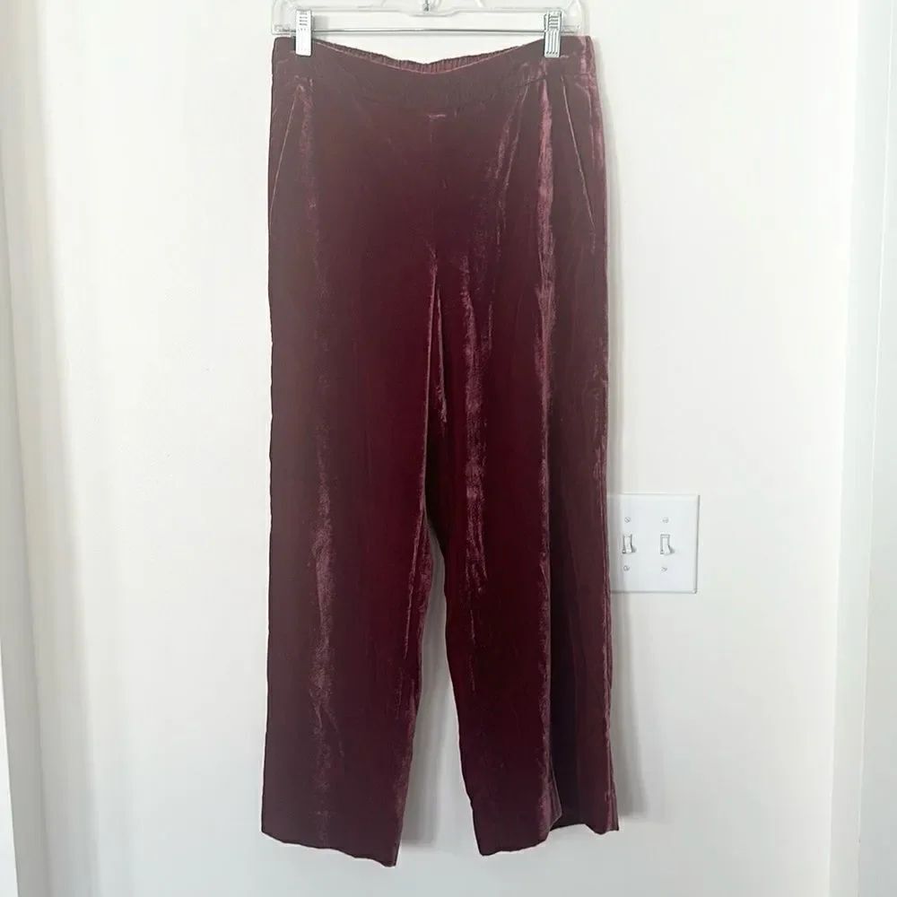 J. Crew Red Velvet Straight Leg Pants 6